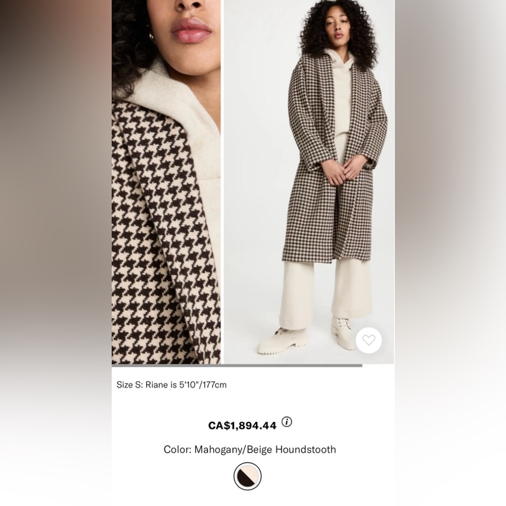 Nili Lotan Houndstooth Kidman Coat